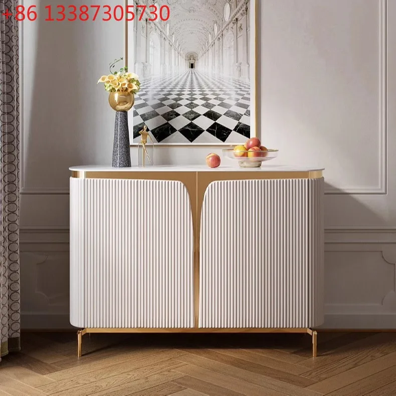 Italian porch cabinet dining side cabinet light luxury modern simple rock slab living room home