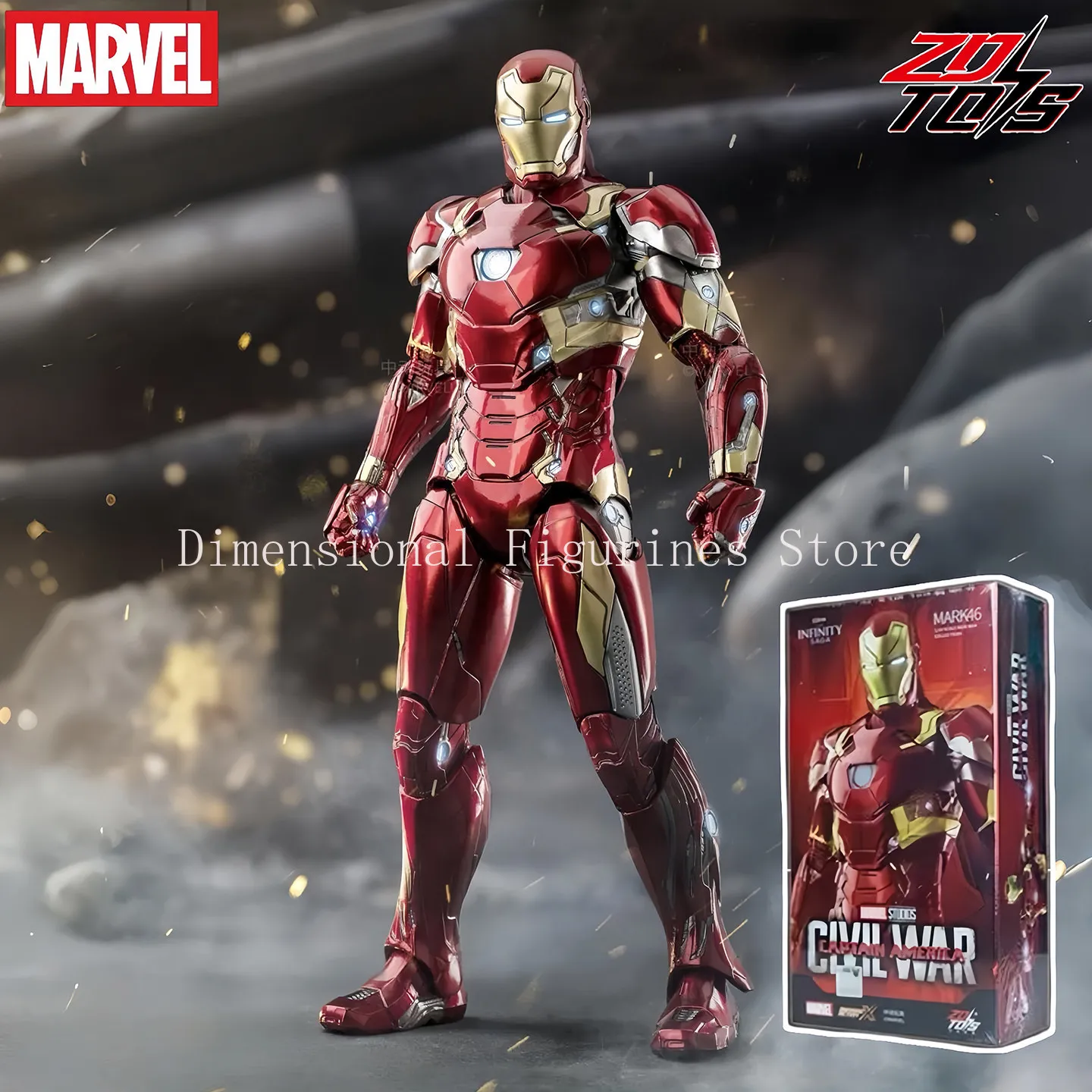 【-in-stock-】-genuine-zhongdong-toy-iron-man-mk46-handheld-blood-edge-warrior-robot-armor-marvel-model-mobile-gift