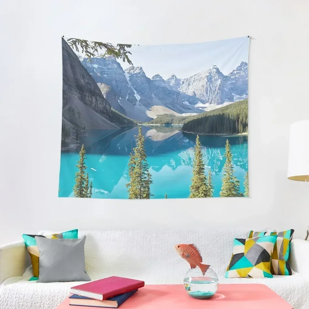 Lake Moraine 2 - Alberta, Canada Tapestry Home Decoration Aesthetic Room Decorations Tapestry