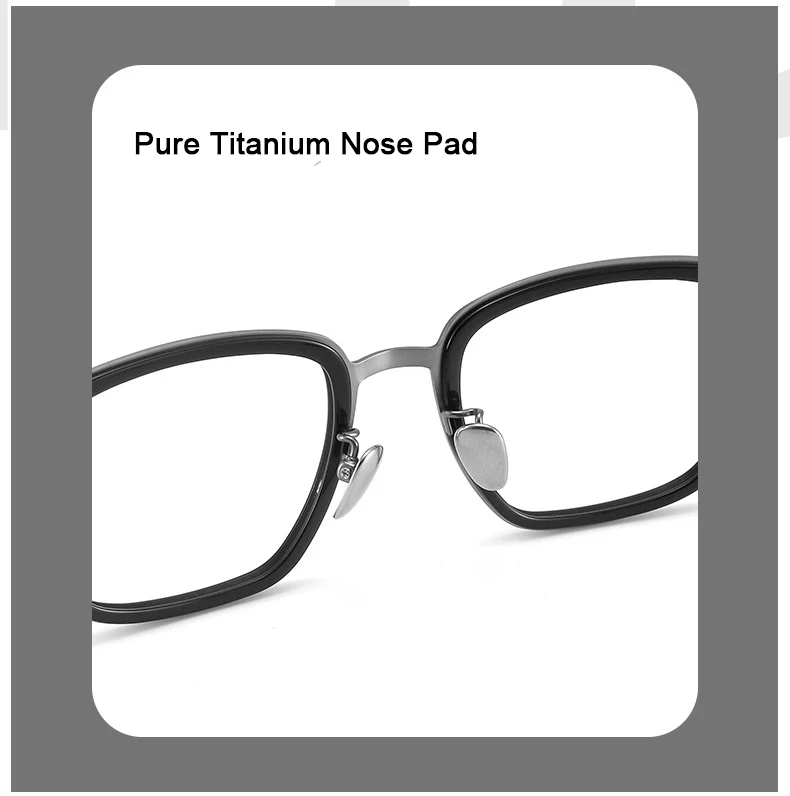 Luxury Brand Replica Acetate & Pure Titanium Glasses Large Size 155mm Big Face Ultra-light Eyeglass Unisex Ox Horn Grain Frame