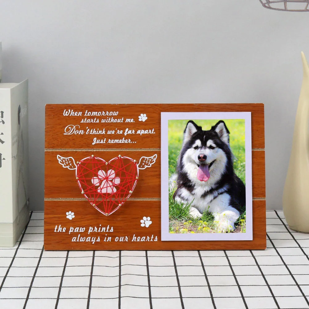 Wooden Photo Frame Decoration Hanging Picture Pet Memorial Gifts The Frames Tabletop Desktop Dog Bereavement Lovers