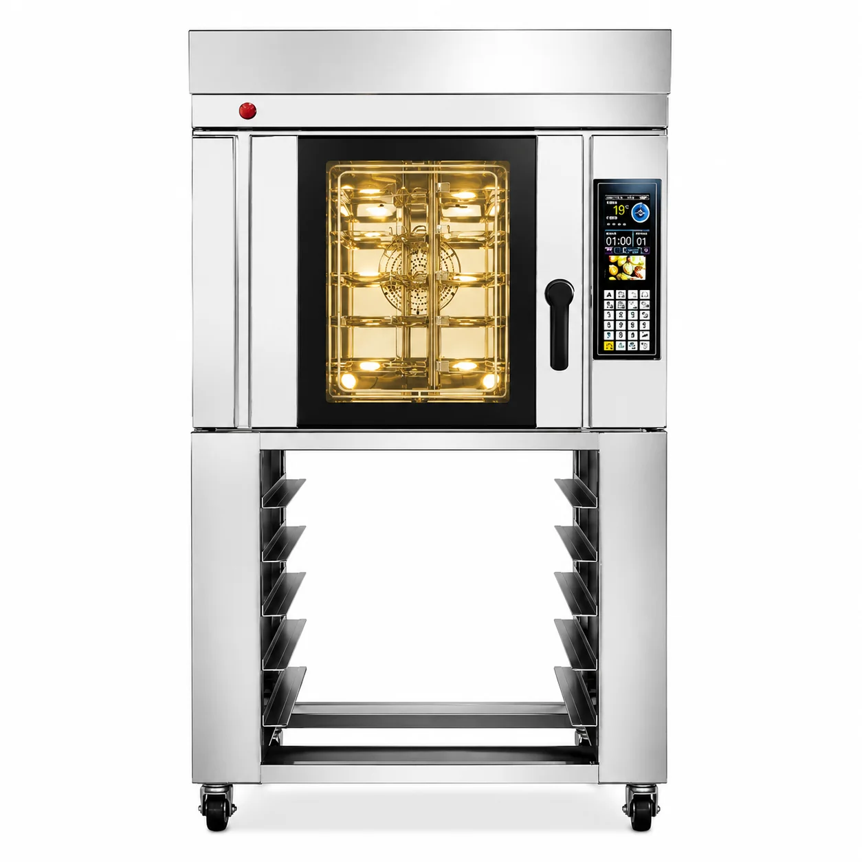CE ETL Certified Commercial 5 Tray Electric Gas Hot Air Rotary Oven Bakery Convection Oven with Steam for Bread Pastry