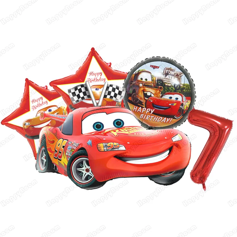 Cartoon Lightning Car Thema Folie Ballonnen Set Nummer 1-9 Ballon Cartoon Auto Happy Birthday Party Decoratie Benodigdheden Party Prop