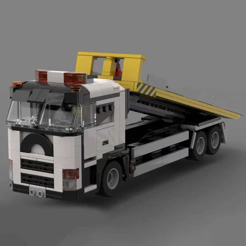 MOC Kreatives Stadt-Autobahn-Modell mit Anhänger für sicheren Betrieb, Baustein-Modell, DIY-Puzzle für Erwachsene, Montage-Spielzeug, Geburtstagsgeschenk, Dekoration – Detail 2
