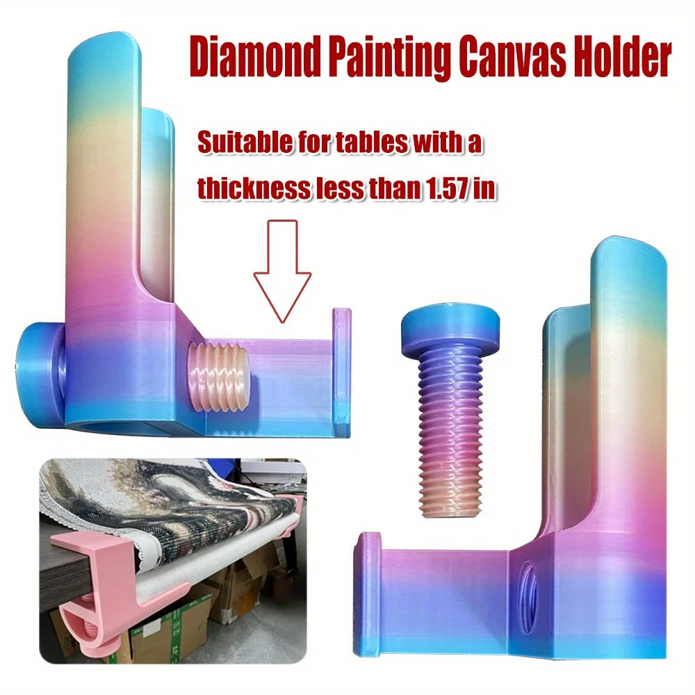 1 Pair Diamond Painting Scroll Stand Clamp, Canvas Desktop Holder, Adjustable Canvas Holder, Non-Slip Stand