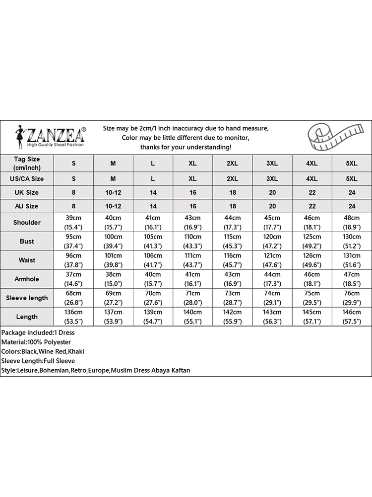 Women 2024 Autumn Dresses Muslim Abaya Maxi Robe Femme IsIamic Clothing ZANZEA Fashion Long Sleeve Casual Loose Vestidos Kaftan