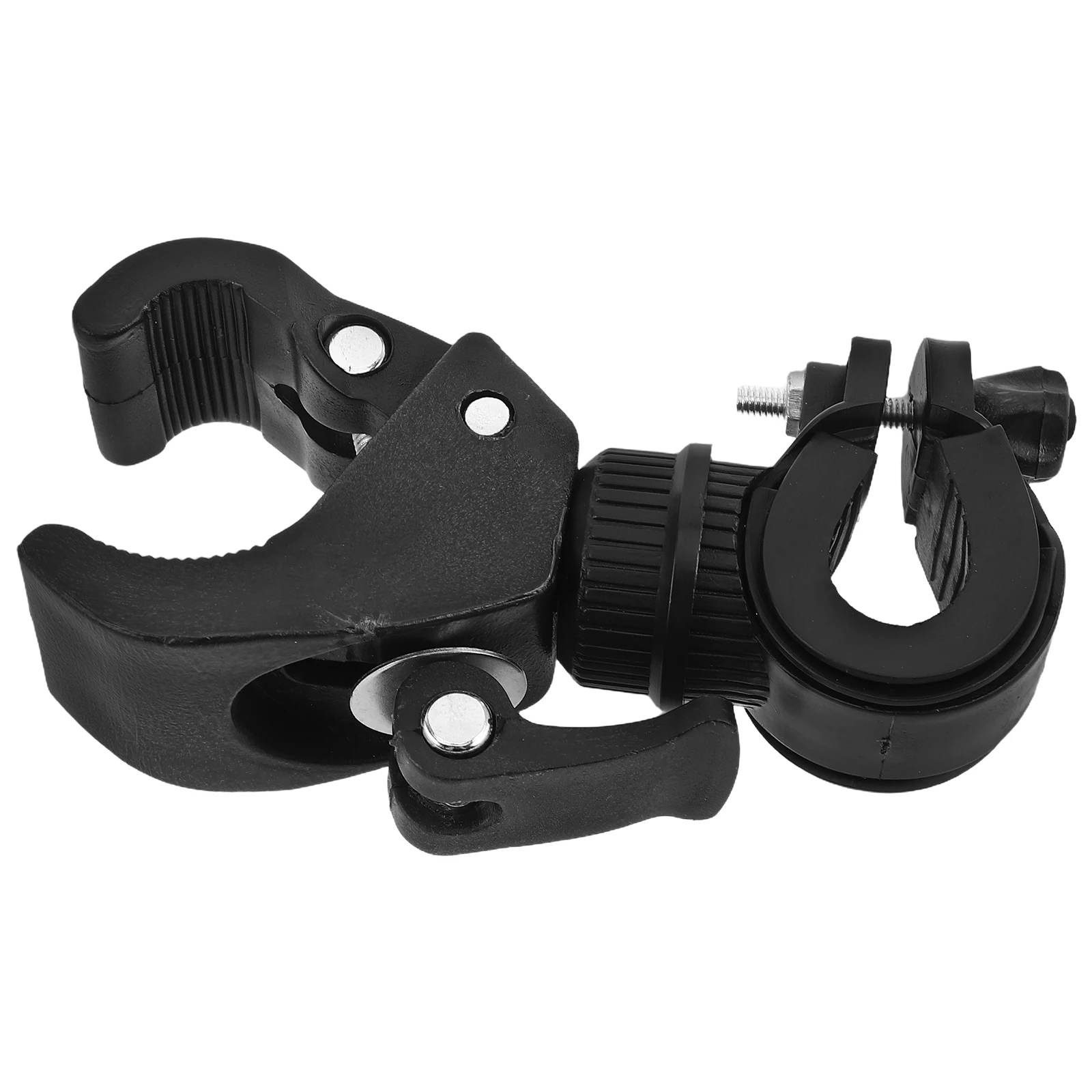 

1pc Bicycle Flashlight Clip Strong Clamp Handlebars Rotation 360 Degree Adjustable Bike Light Bracket Black Mount Night Riding
