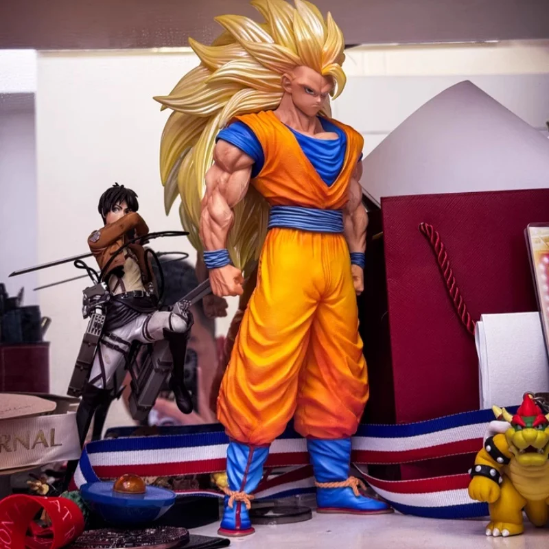 

Dragon Ball Anime Handmade Super Three Goku Statue Star Track Super Three Handmade Pvc Model Desktop Ornament Anime Periphery