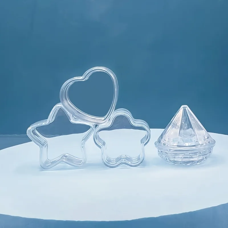 

50 шт., 5 г, креативные мини-пластиковые баночки для крема необычной формы, прозрачные маленькие упаковочные бутылочки, пробные бутылочки, многоразовые косметические баночки