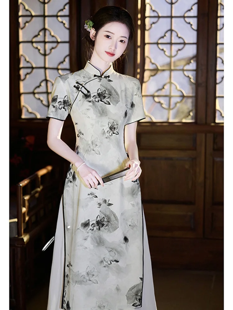 nuovo-abito-qipao-cinese-da-donna-con-spacco-alto-maniche-corte-stampa-floreale-traspirante-in-tessuto-misto-lunghezza-midi