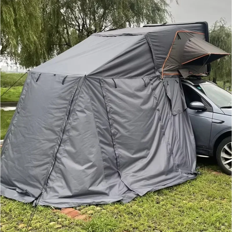 

Durable Spacious Oxford Roof Tent Waterproof Side-Opening with Attachments and Ladder for 4x4 Offroad