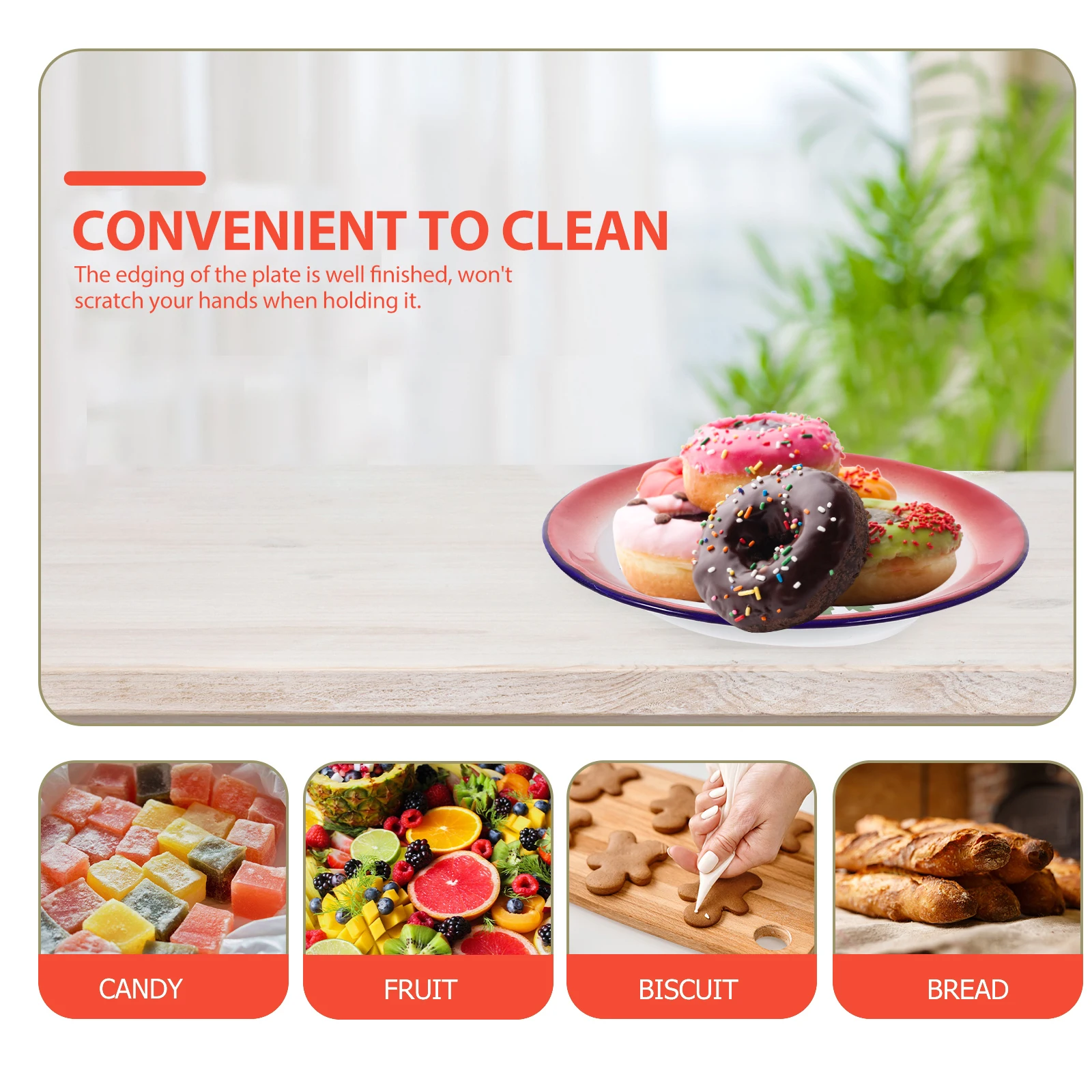 

3 шт. тарелка для закусок, утолщенная тарелка на пару, миска для смешивания, ретро сервировочный поднос, эмалированная тарелка