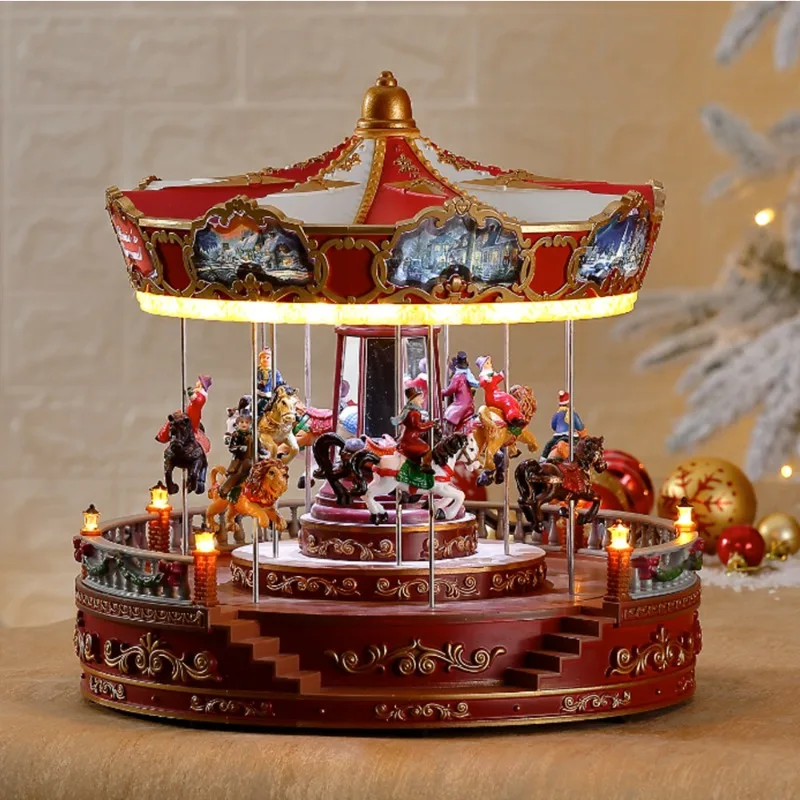 LED carousel playground music box gift handicraft ornament European craft ornament