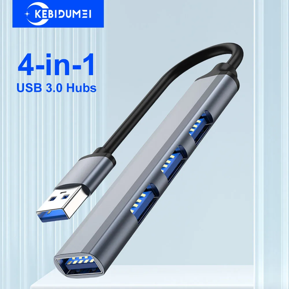 

USB-концентраторы 4-в-1, концентратор USB 3.0, мульти-USB-сплиттер, 5 Гбит/с, высокоскоростная передача, OTG-адаптер, USB-док-станция для ПК, ноутбука