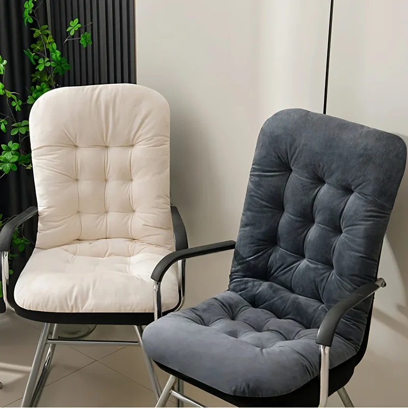 قطعة واحدة من وسادة الكرسي المريحة مع دعم الظهر - وسادة مقعد سميكة، قابلة للغسل في الغسالة، رمادي/أبيض/وردي، للمكتب/المنزل/الطعام