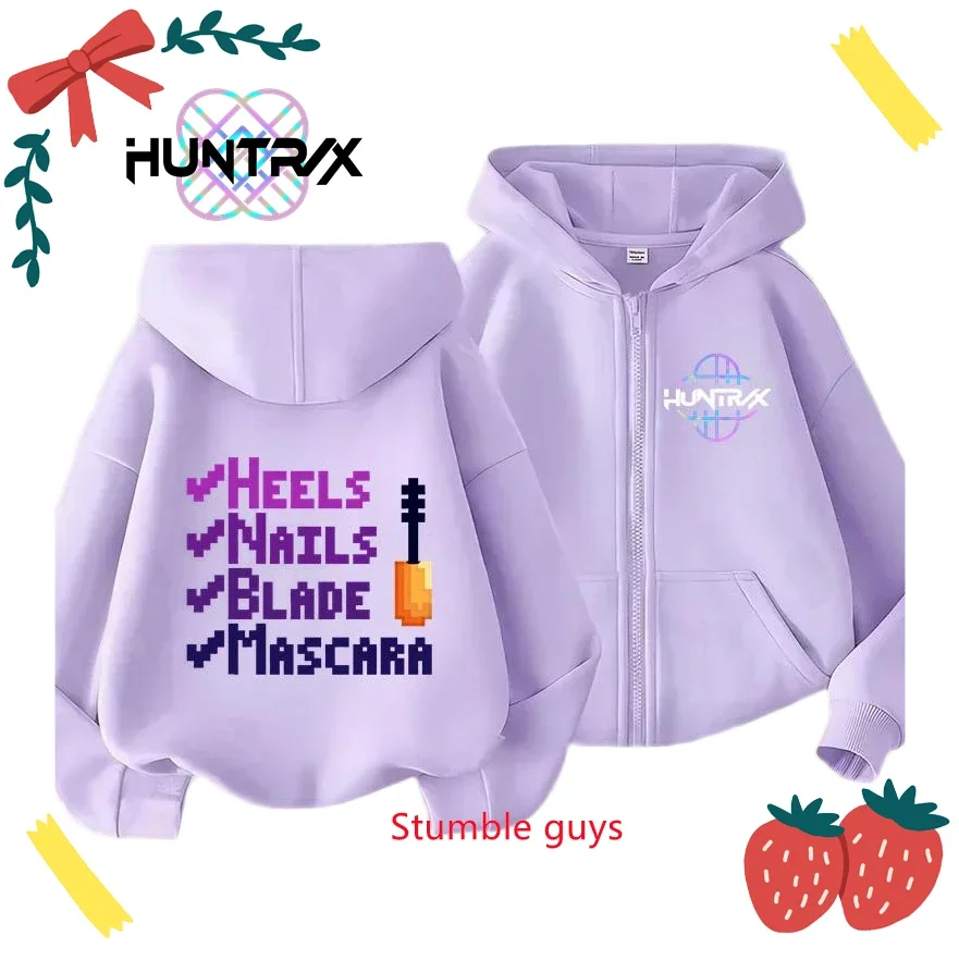 

Детская толстовка на молнии, весна-осень, Kpop Demon Hunters Shinobu, одежда с рисунком для мальчиков и девочек, повседневная толстовка