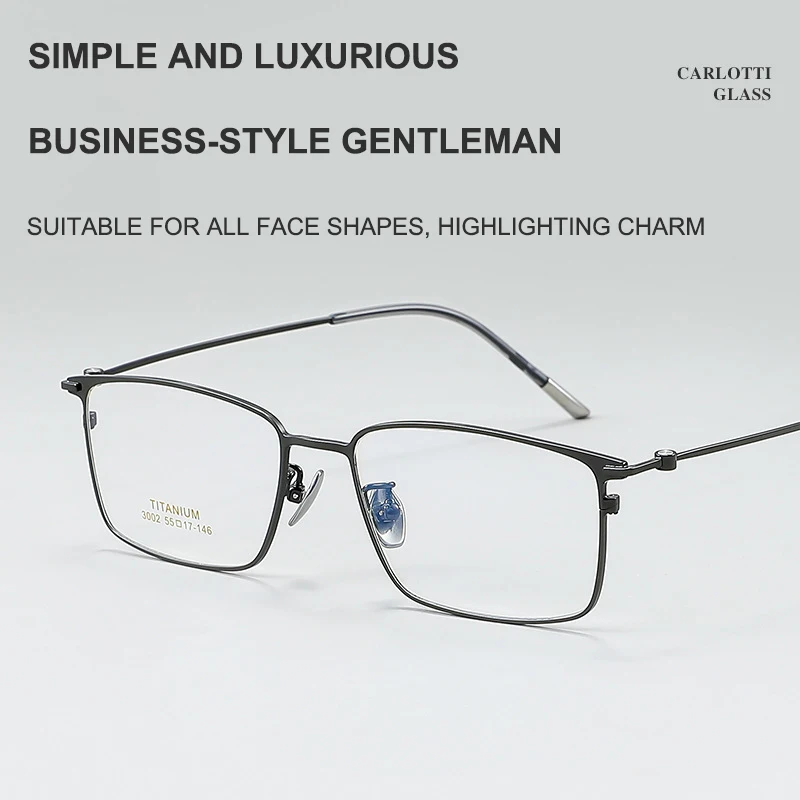 Full-Frame Ultra-Lightweight 12g Square Glasses Frame Casual Business Retro Titanium Frame Classic Screwless Design Eyewear - Image 4