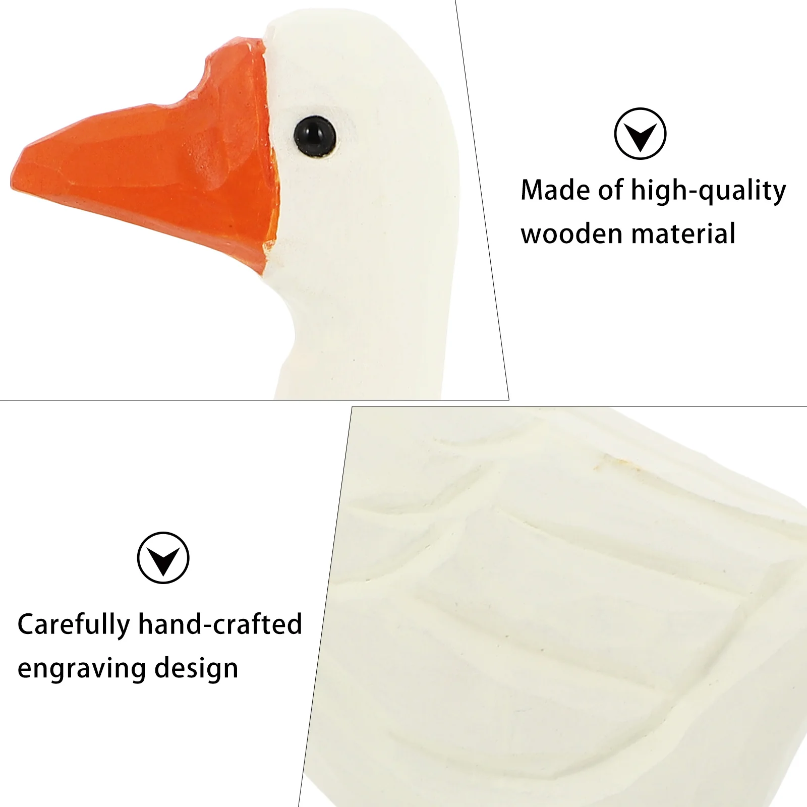 

2Pcs Wood Craft Large White Goose Statue Decoration for Living Room Bedroom Office Window Display