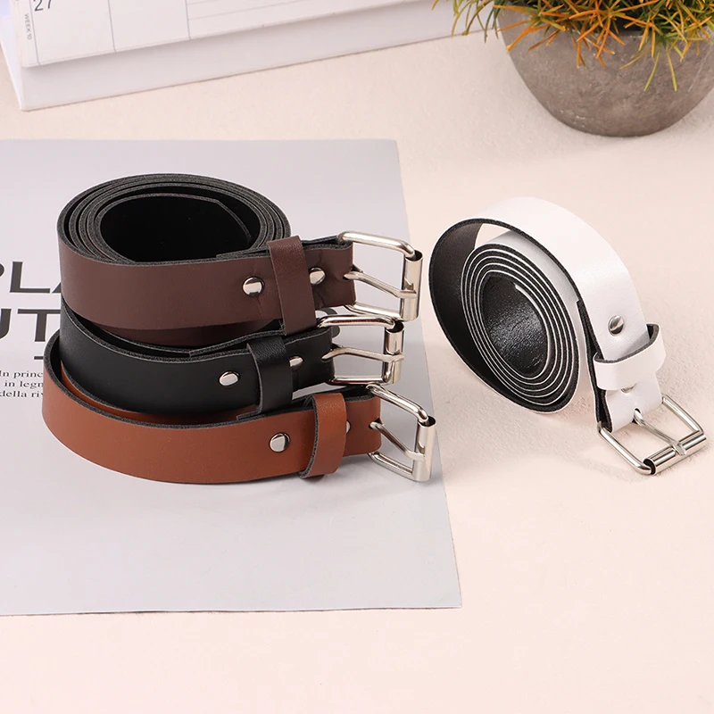 1Pc 100CM Leather Belt Fashion Waist Belts Metal Buckle Waistband Pants Decorative Belt Clothing Accesories