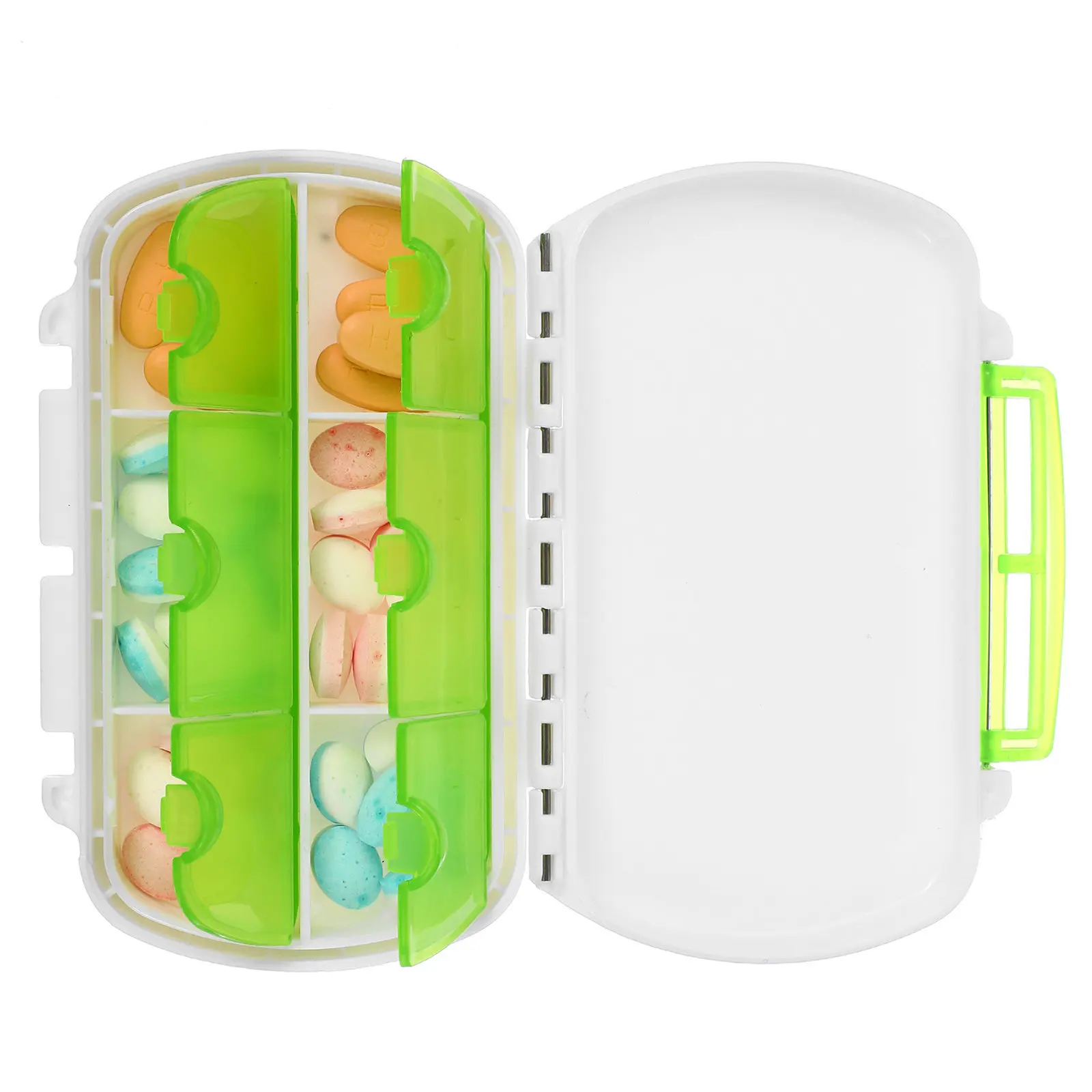 Portable 6 Slot Pill Organizer Travel Medicine Box Case Large Supplement Holder Secure Lid Weekly Vitamin Dispenser Organizer