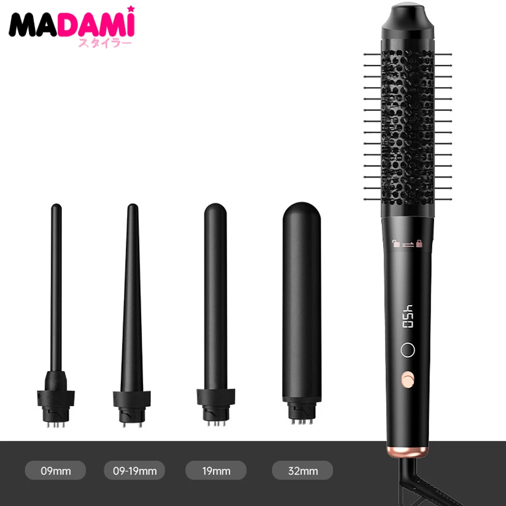 

5 In 1 Curling Iron Wand Set Professional Hair Curler 450°F Salon Hair Styling Tool Ceramic Coating Dual Voltage