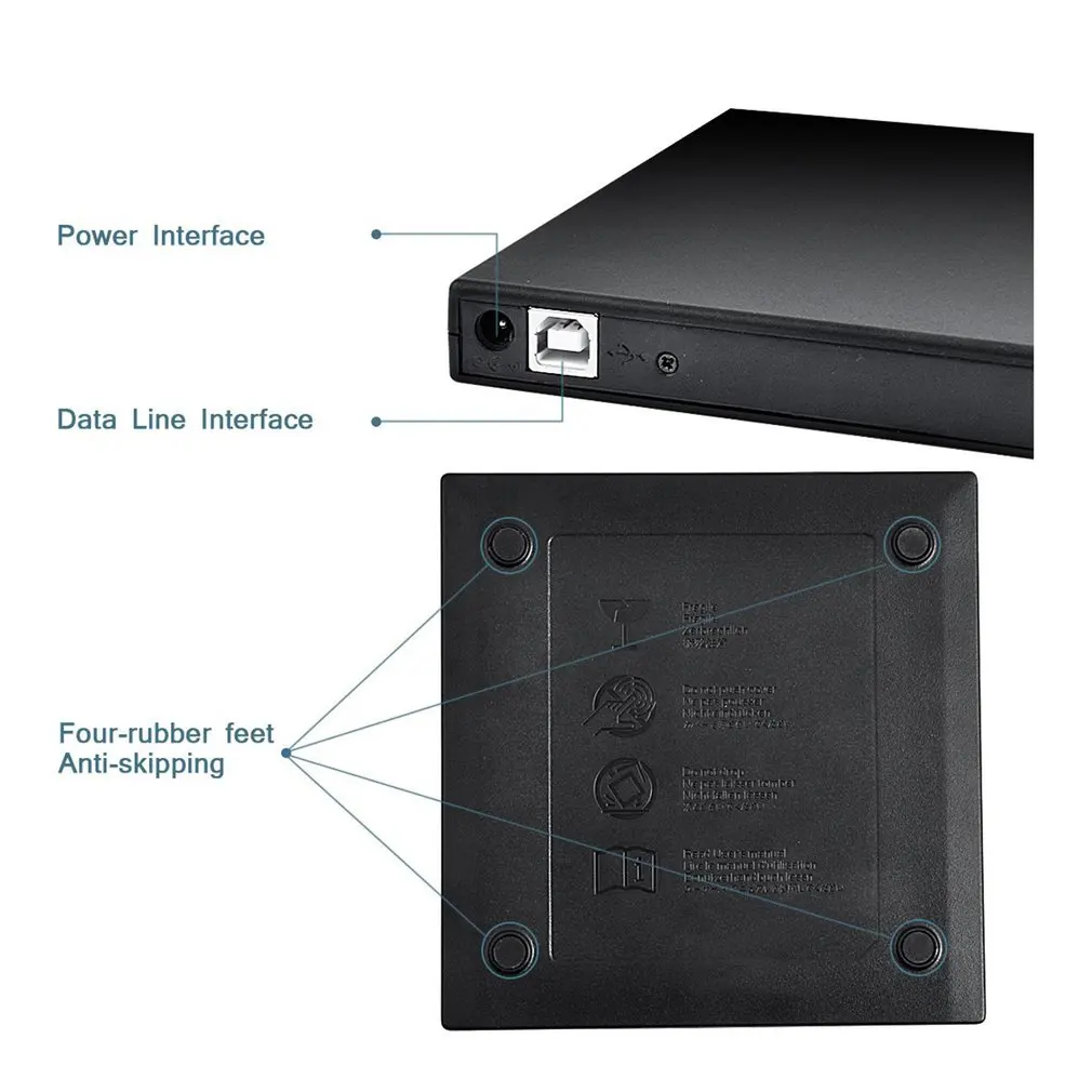 USB2.0 External Combo DVD/CD Burner RW Drive CD/DVD-ROM CD-RW Player Optical Drive for PC Laptop Computer Dropshipping Wholesale