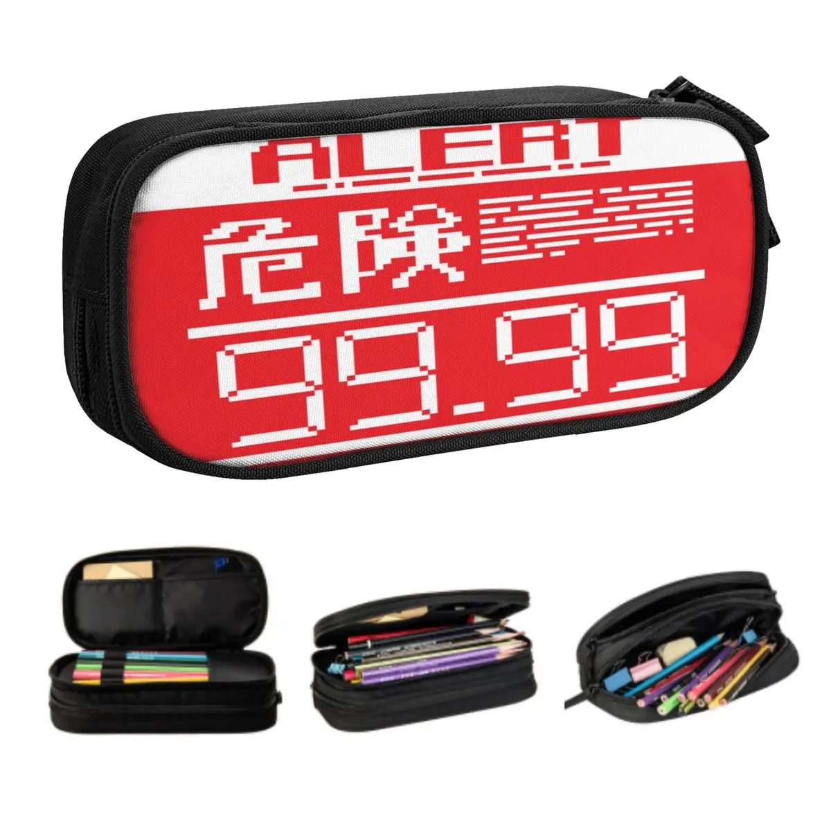 Metal Gear Solid Alert Mode English Pencil Case for Boys Gilrs Large Capacity Video Game Pen Bag Box School Accessories