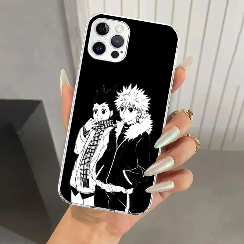 Black White Hunter HXH Phone Case for Iphone 16 15 14 13 12 Mini 11 Pro Max 16E X XS XR 7 Plus 8 SE 2020 Soft Funda Print Shell view 4