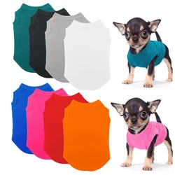 Blank Dog Shirts Summer Pure Cotton Clothes Fit for Extra Small Medium Large Dogs Soft Plain Doggy Vest Cat Bottoming T Shirts