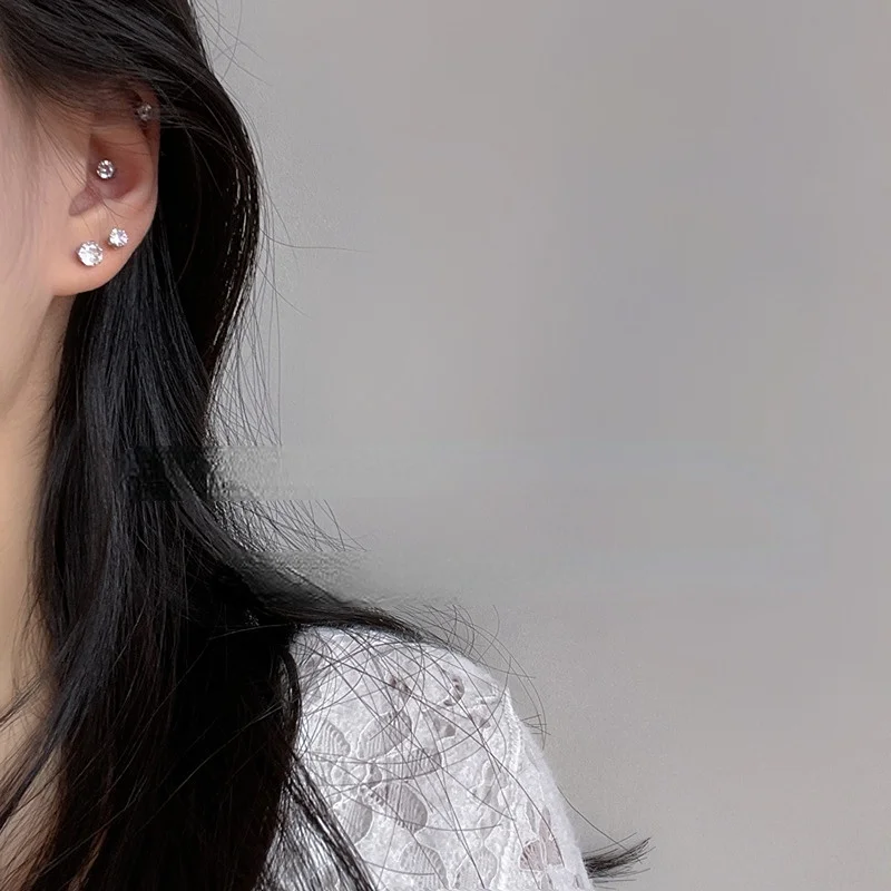 12 زوج/حزمة جديد الأبيض لامعة الزفاف وأقراط مجموعة للنساء الرجال كريستال مجوهرات اكسسوارات ل أقراط مجوهرات Oorbellen #4