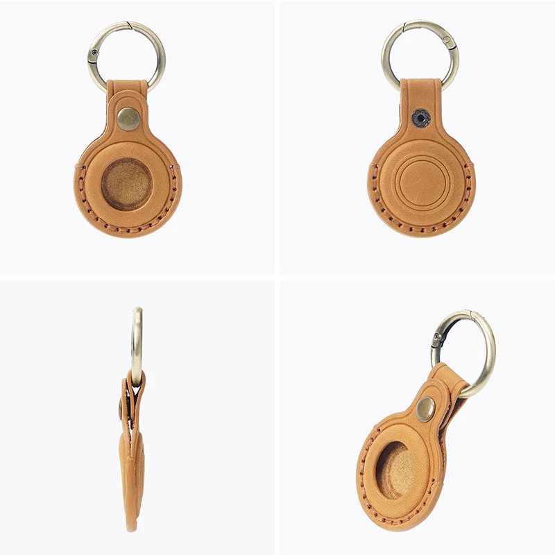 Cow Leather Protective Case For Apple AirTags Keychain Locator Cover Bag Fashion Pet Pendant Air Tag Accessories