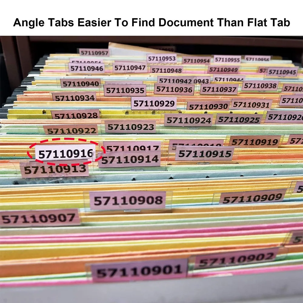 60 set di schede e inserti per File appesi, etichette per cartelle di File colorate schede di archiviazione per l'identificazione dei File, facile da leggere