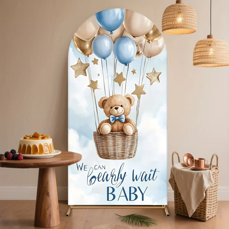 

VIKAMA Bear Balloon Sky Cloud Arch Backdrop, Perfect For Weddings, Event Decorations, Anniversaries, And Birthday Parties