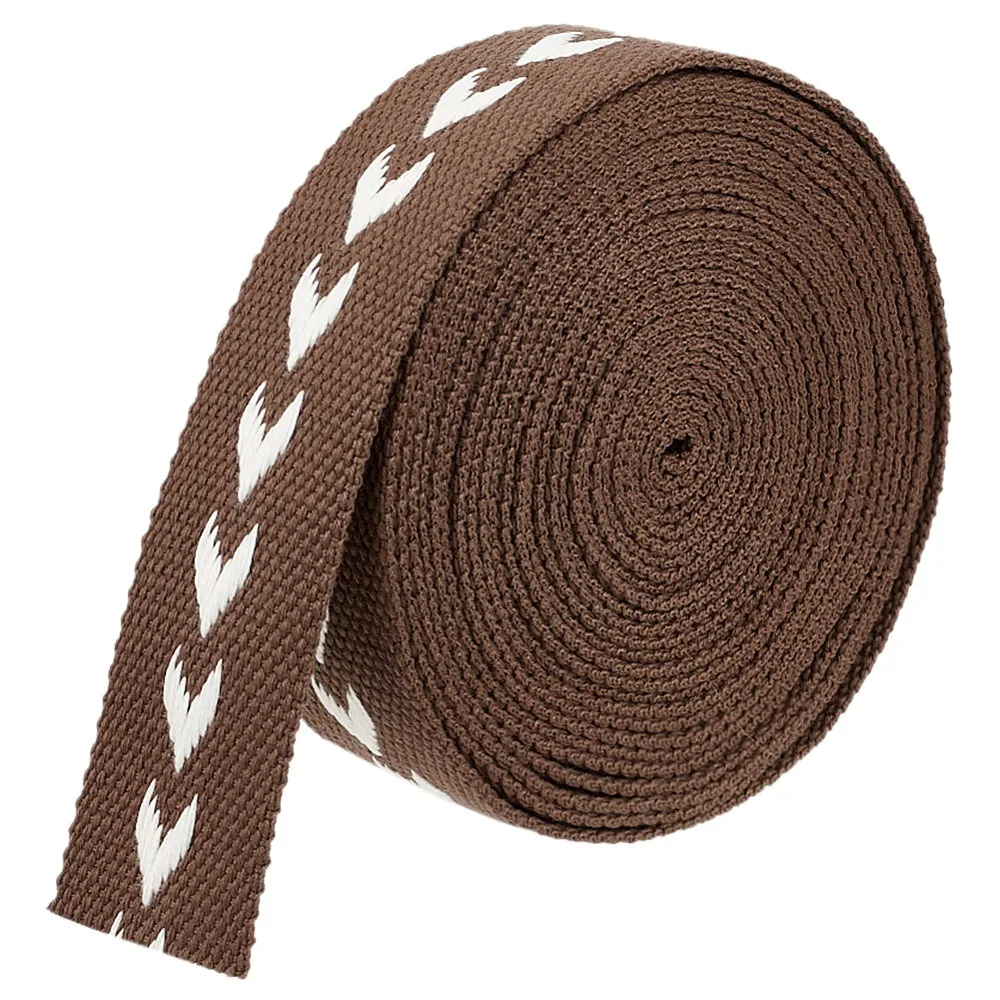 5 Yards Polycotton-Jacquard-Pfeilband, Kleidungszubehör, Kokosnussbraun, 1-1/2 Zoll (38 mm)