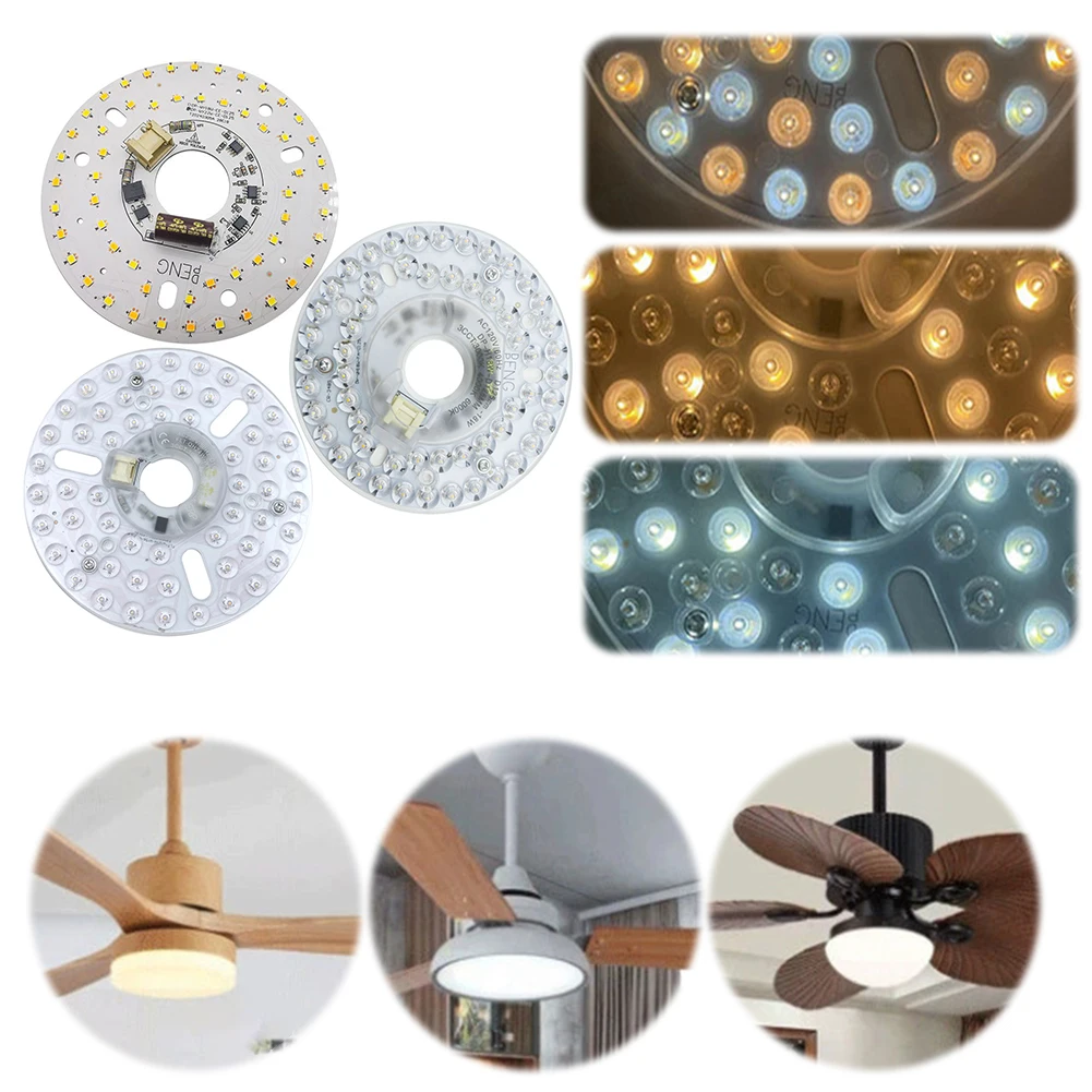 

3.9/4.9/6.2 Inch Dimmable Ceiling Fan Light Retrofit Kit 110/120V Ceiling Fan Light Replacement Panel Pendant Light Round Panel