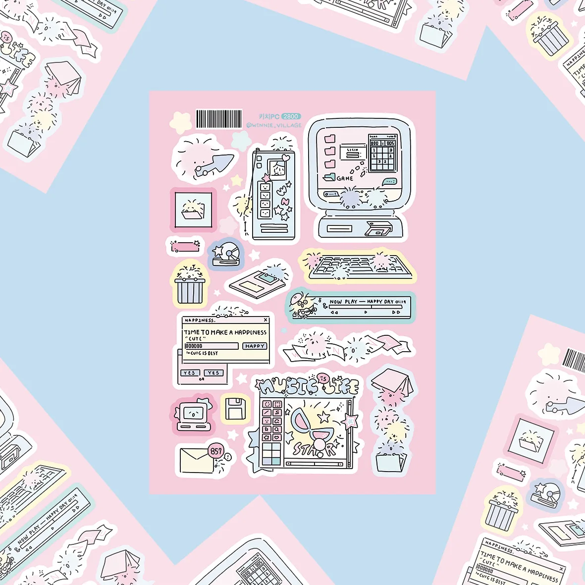 Cute Cartoon Girl Character Stickers