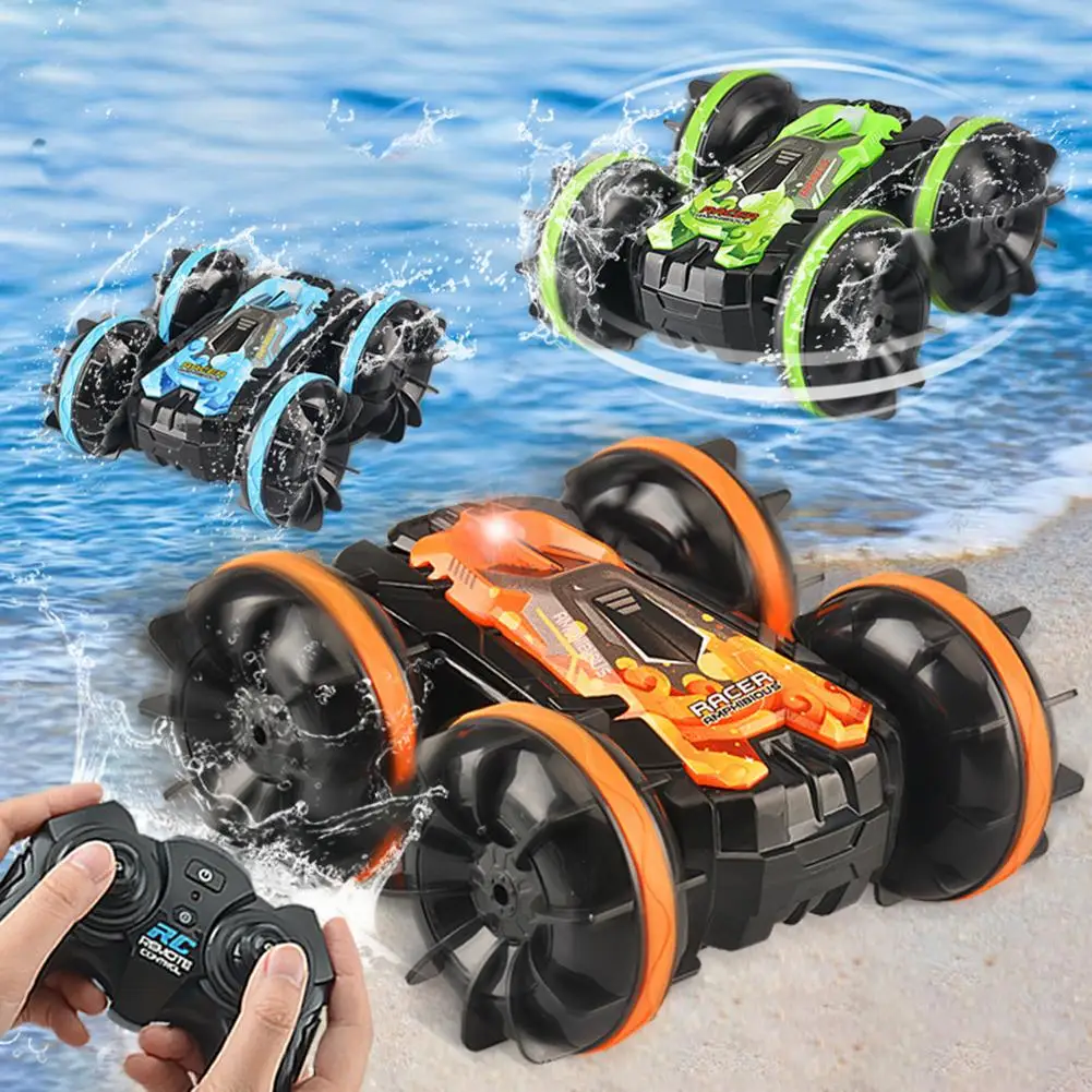 2.4g Amphibious Double-sided Stunt Remote Control Car 360-degree Rotation Charging Electric Vehicle Model Toy Children Gifts