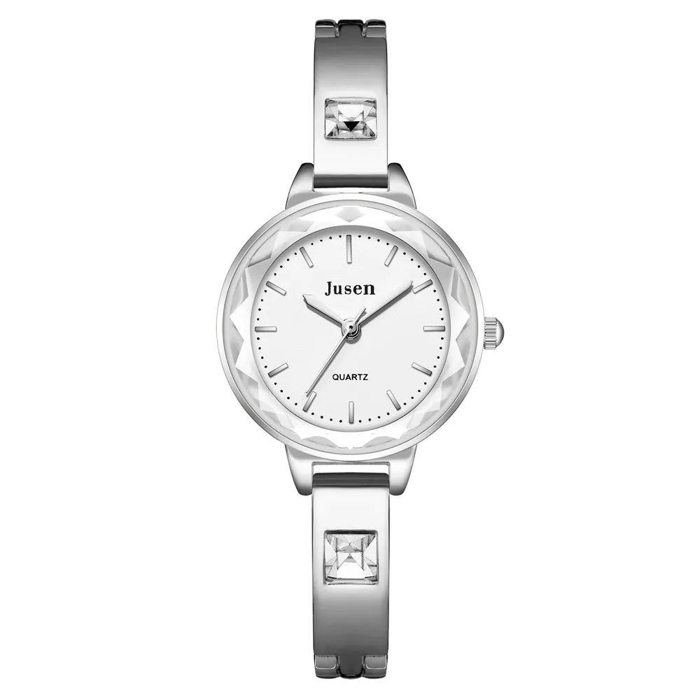 럭셔리 라인스톤 크리스탈 스틸 팔찌 밴드 쿼츠 여성 손목시계