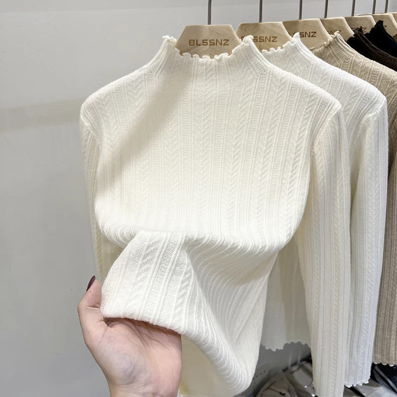 

2025 Autumn Winter Base Layer Sweaters Fashion Turtleneck Sweaters Women Slim Long Sleeve Knitted Jumpers Soft Warm Femme Top