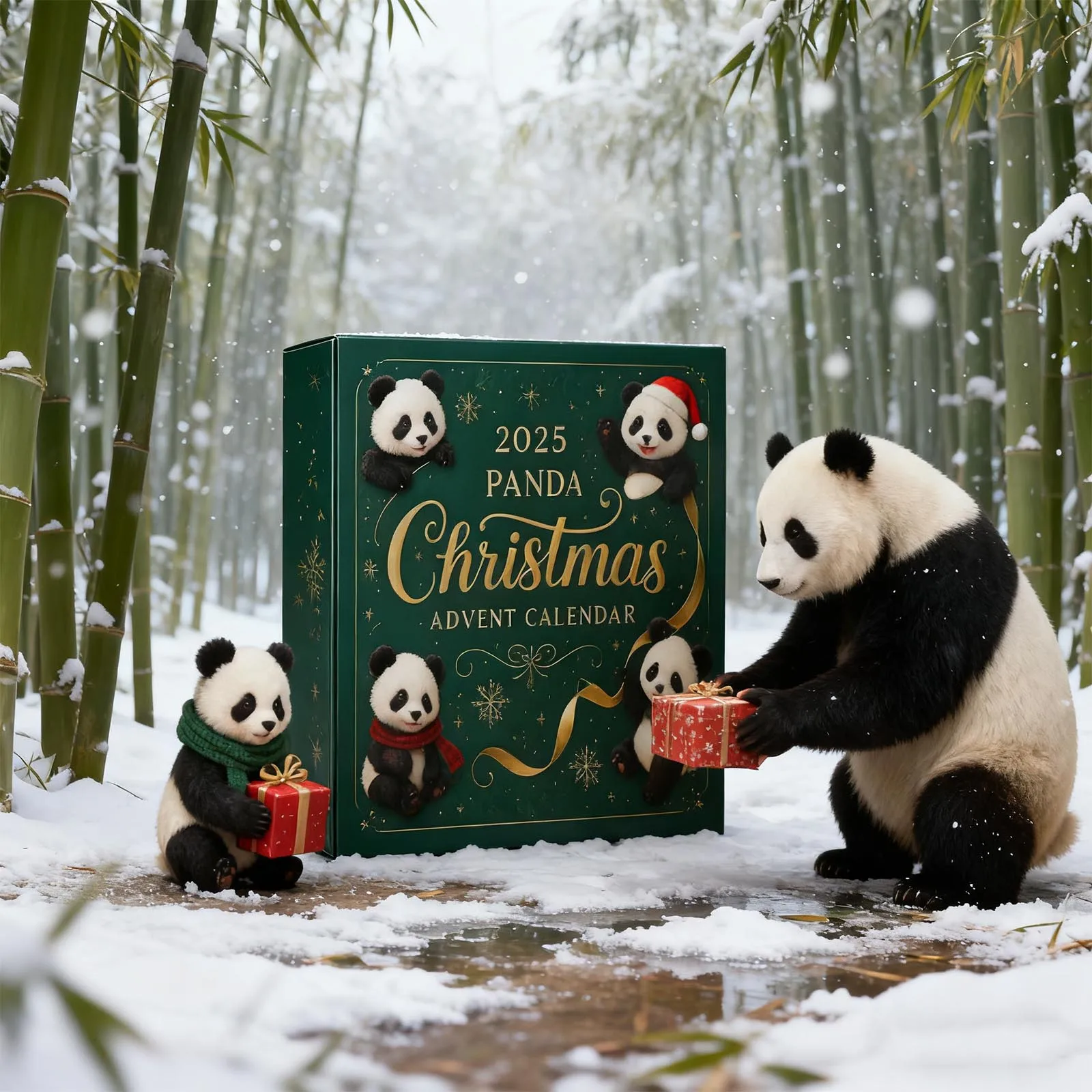 

2D 24-дневный рождественский адвент-календарь с милой пандой, календарь обратного отсчета, коллекционные предметы, рождественский адвент-календарь, декор для рождественской вечеринки