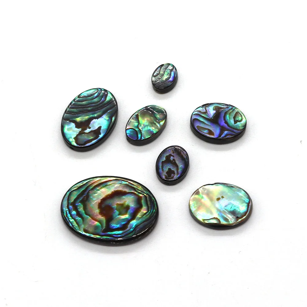 Natural Abalone Shell Oval Loose Beads for Fashion Jewelry Making DIY Earrings Necklace Bracelets Egg-shaped Charms Accessories