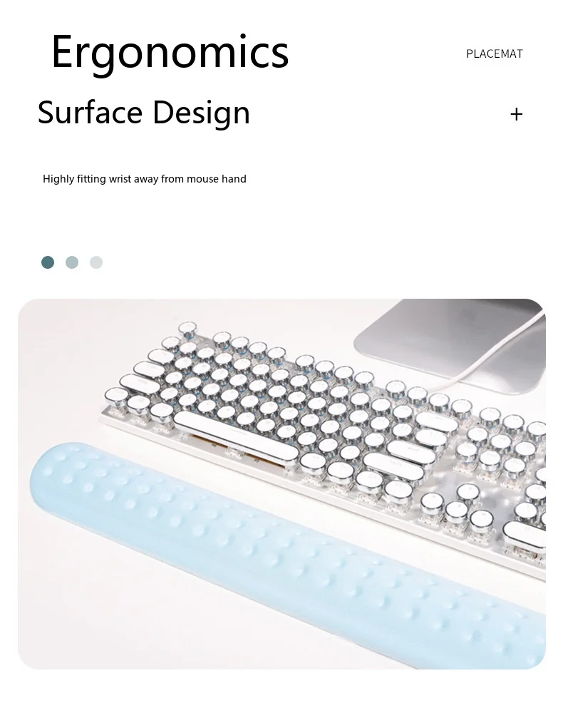 Schaumstoff-Handgelenkauflage Tastatur-Pad-Set 3 Farben Büro Gaming Ergonomische Rutschfeste Schreibtischunterlage – Detail 4