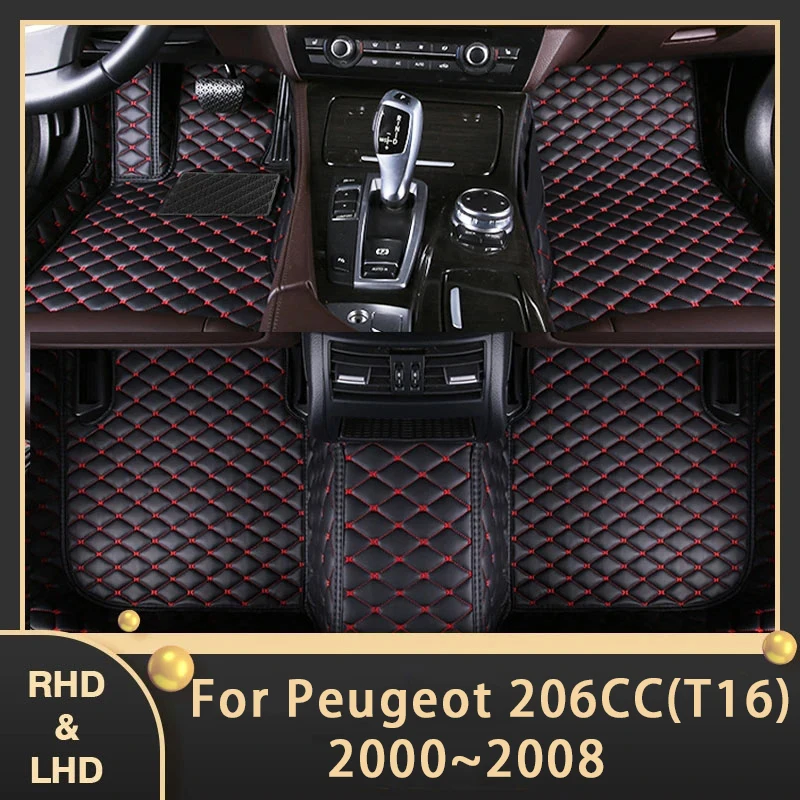 

Car Floor Mats For Peugeot 206CC 206 CC T16 2000~2008 Custom Auto Foot Pads Leather Carpet Interior Accessories 2005 2006 2007
