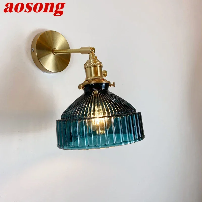 

UFULA Nordic Brass Wall Lamp Indoor Living Room Bedroom Bedside Lamp Modern Hotel Corridor Hallway Wall Lamp