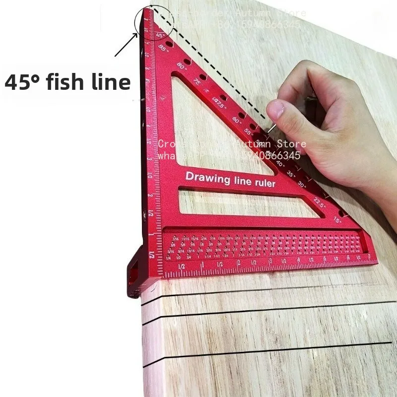 8.5 Inch Triangle Ruler 45° 90° Woodworking Marking Measuring Tool Upgrade Version Layout Square Ruler