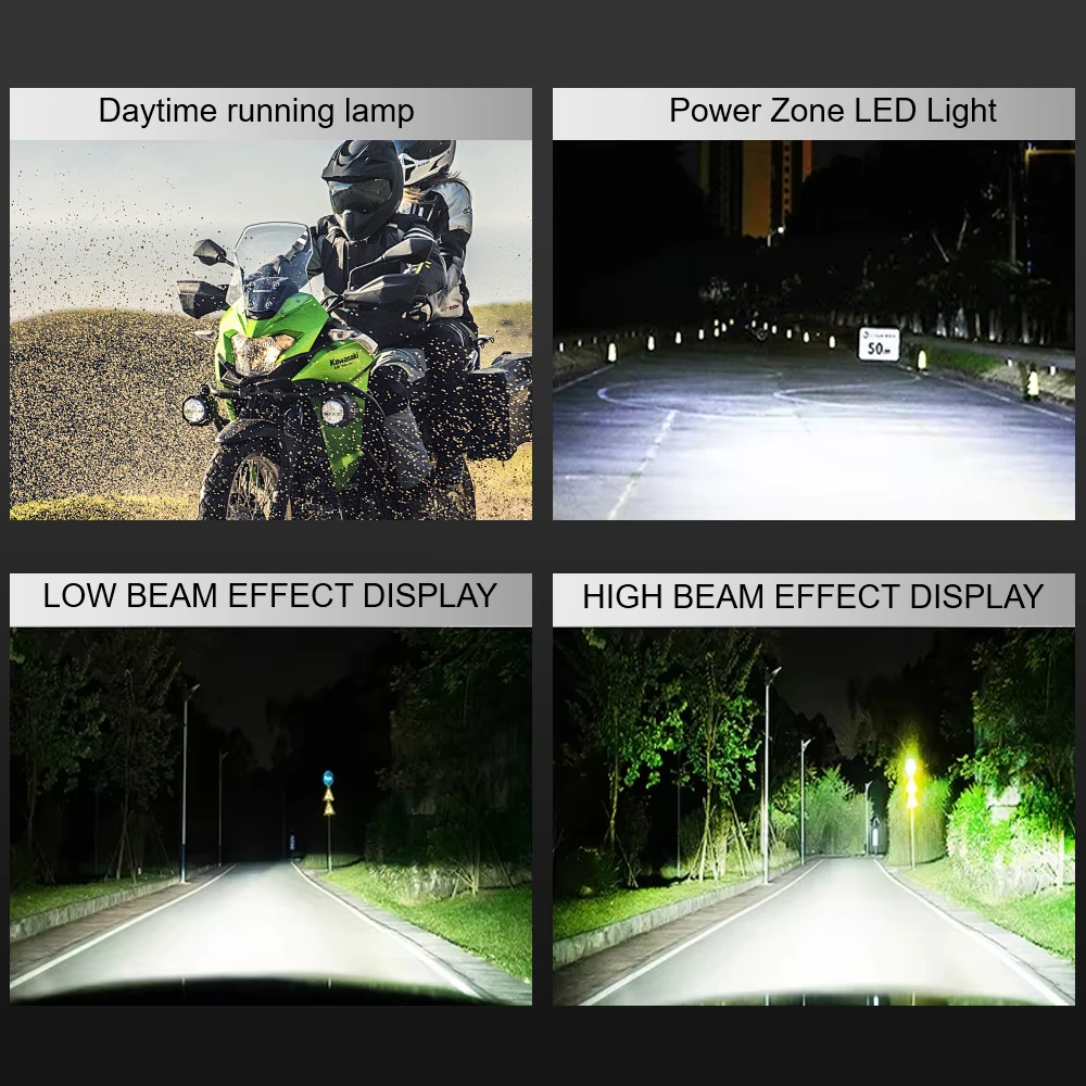 High Beam Motorcycle Headlights LED Accessories Universal Low Beam Night Light Moto KTM Off-Road For 150 250 350 450 Headlamp