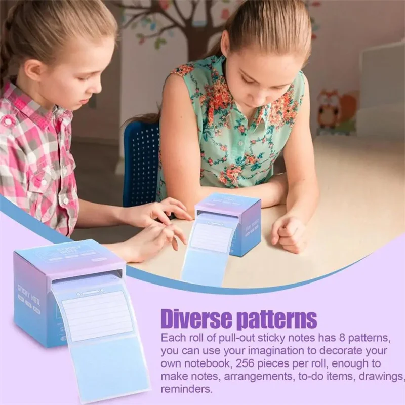 Pull Out Sticky Notes Note Paper Roll, Small Note Pad, Adequado para Pintura, Escrita, Alunos, Professor