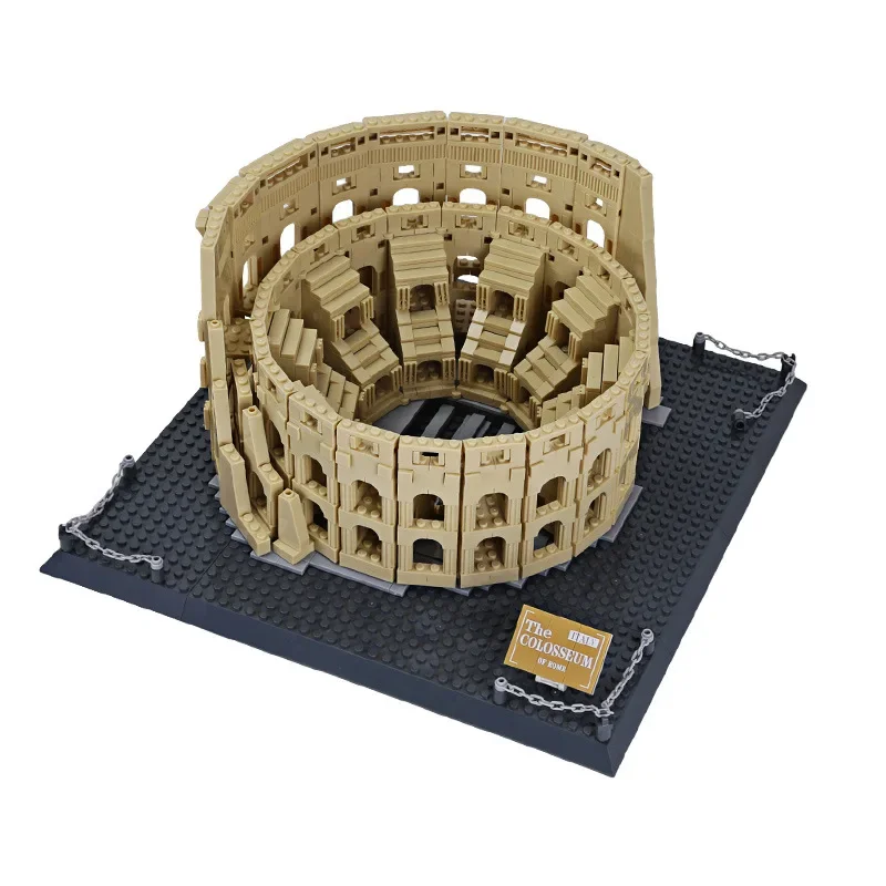 1756PCS The Colosseum Of Rome Building Blocks mattoni di architettura di fama mondiale City Street View Toys regali di compleanno per bambini