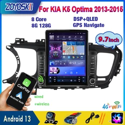 ZOYOSKII Android 9.7 Inch Vertical Screen Tesla Style Car GPS Radio Navigation Multimedia For KIA K5 Optima 2013 2014 2015