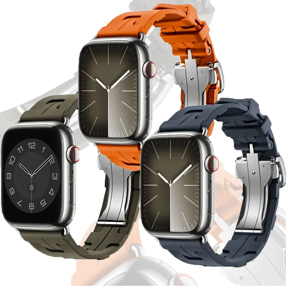 سوار سيليكون لساعة أبل باند 42/44/45/49 سوار معصم رياضي لساعة Iwatch 9/8/7/6/5/4/3/SE Ultra 2